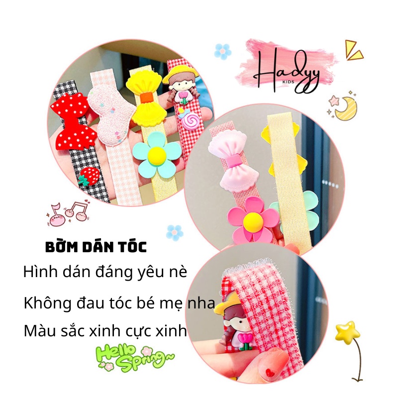 Bờm dán tóc cho bé băng đô cài đầu đính hình xinh xắn phong cách Hàn Quốc HadyyKids - B10