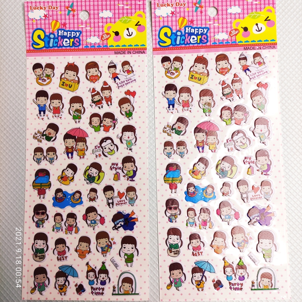 Sticker dán hình bé gái [S37] Với hình ngộ nghĩnh - LUCKY SHOES VN