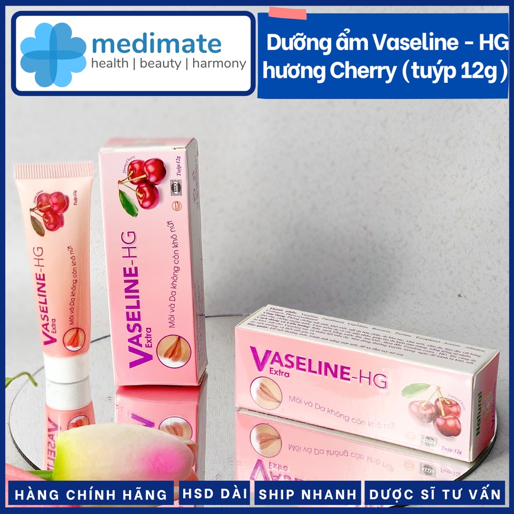 Dưỡng môi Vaseline HG extra hương anh đào (cherry) giúp môi mềm mại, mịn màng tuýp 12g