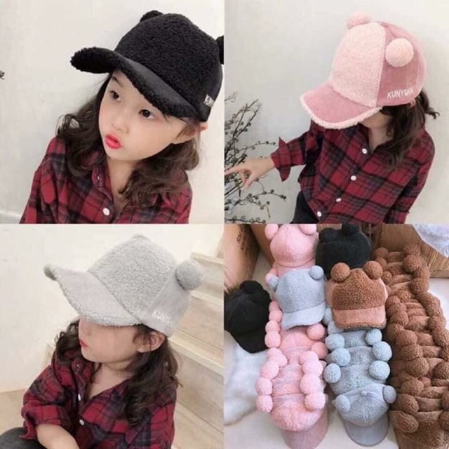 Mũ lưỡi quả bông cực xinh cho bé