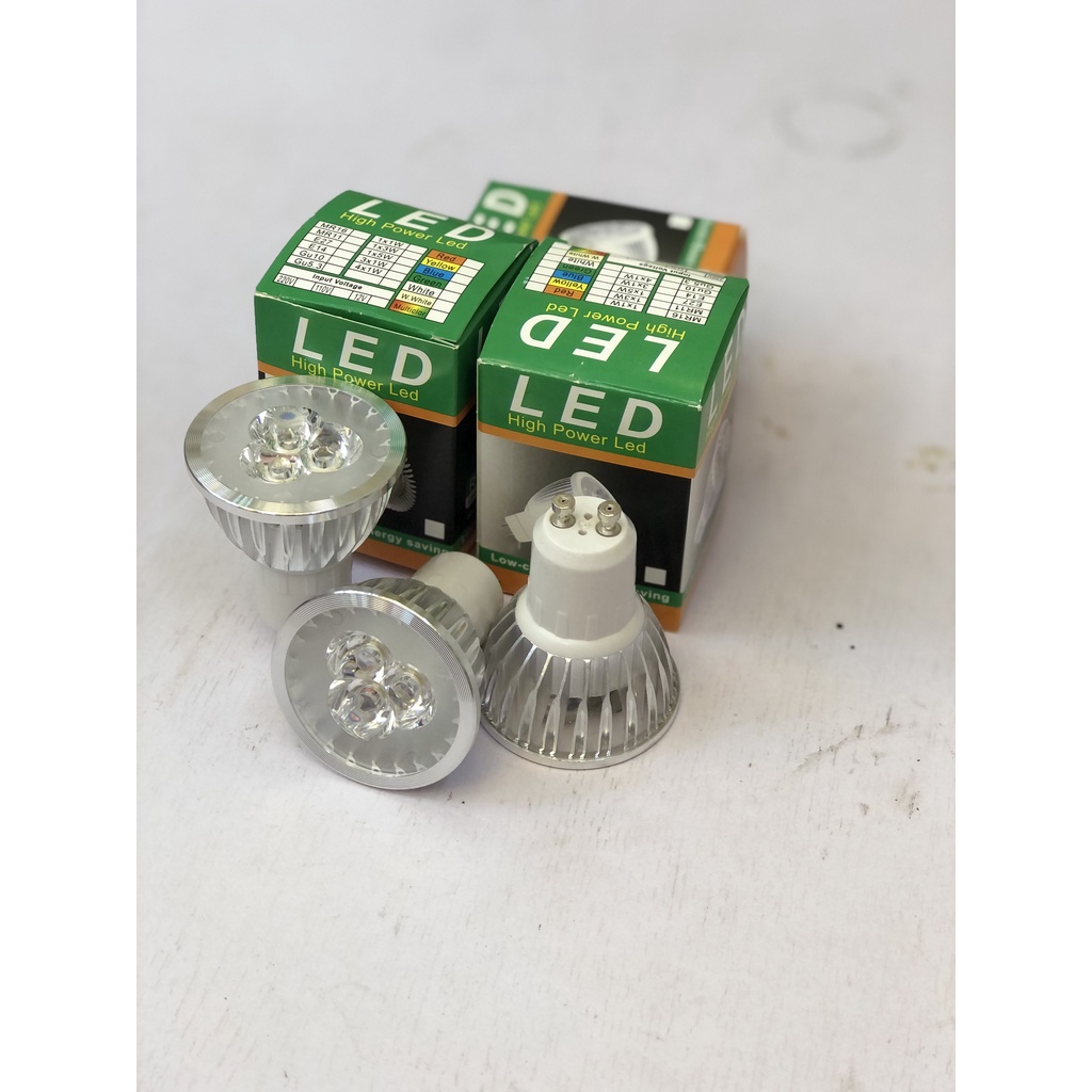 Bóng đèn LED 2 chân, đui gài GU 10 - 5W- Bóng 3 chế độ màu, 1 màu trung tính