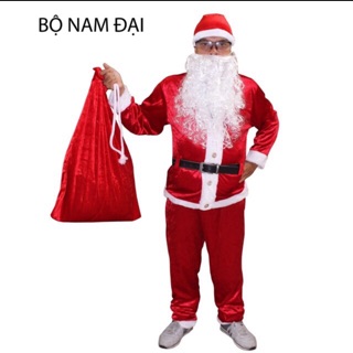 Bộ Ông Già Noen Vải Nhung Đầy Đủ