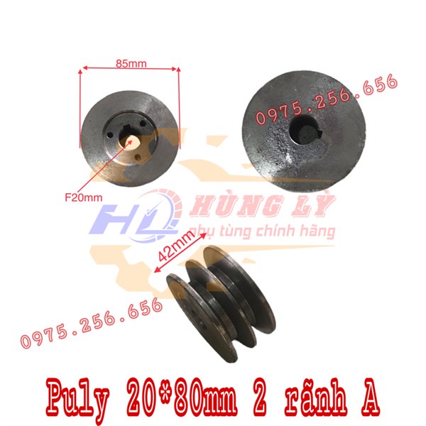 Puly 20*80mm 2 rãnh A puly các loại phụ tùng máy nông nghiệp
