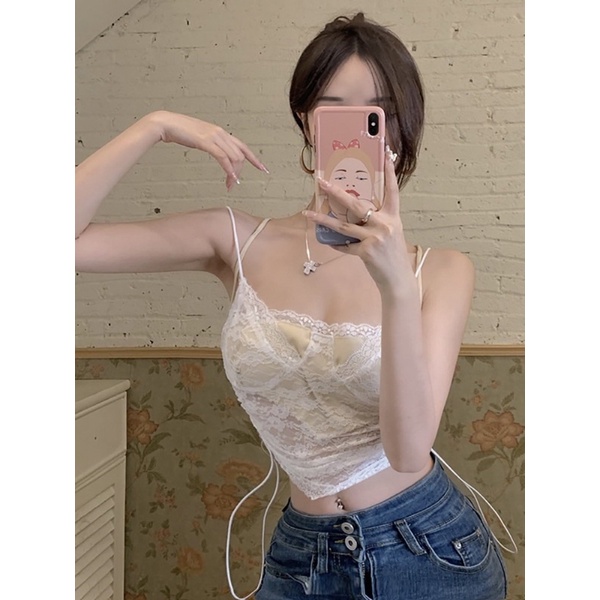 💚 Áo hai dây ren hoa gợi cảm cho nữ MOHA LALA