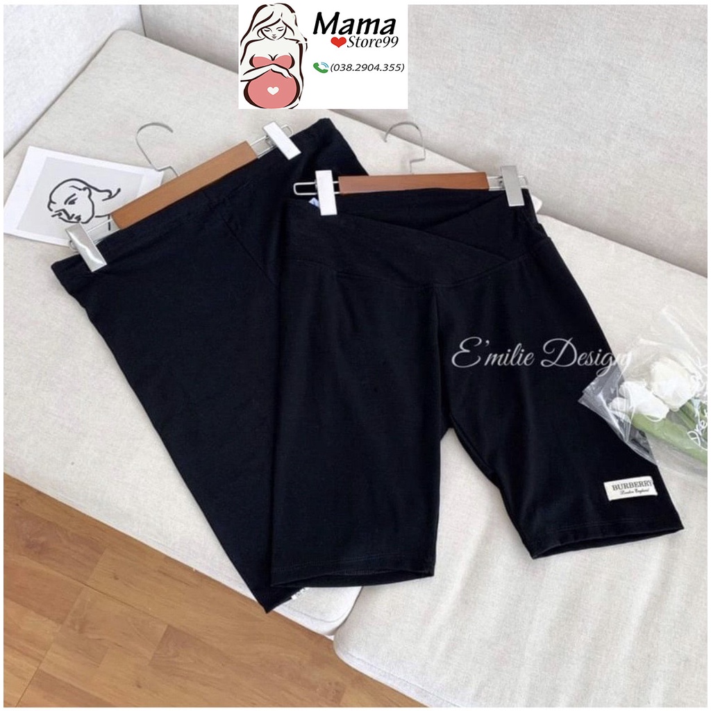 Quần Legging Bầu Đùi,Quần Bầu Lửng Cạp Chéo,Co Giãn Tốt Dáng Ôm V0064 Mama Store99