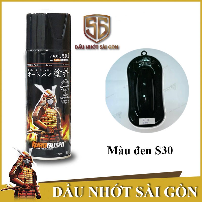 S30_Sơn xịt sơn xe máy Samurai S30 màu đen _BLACK