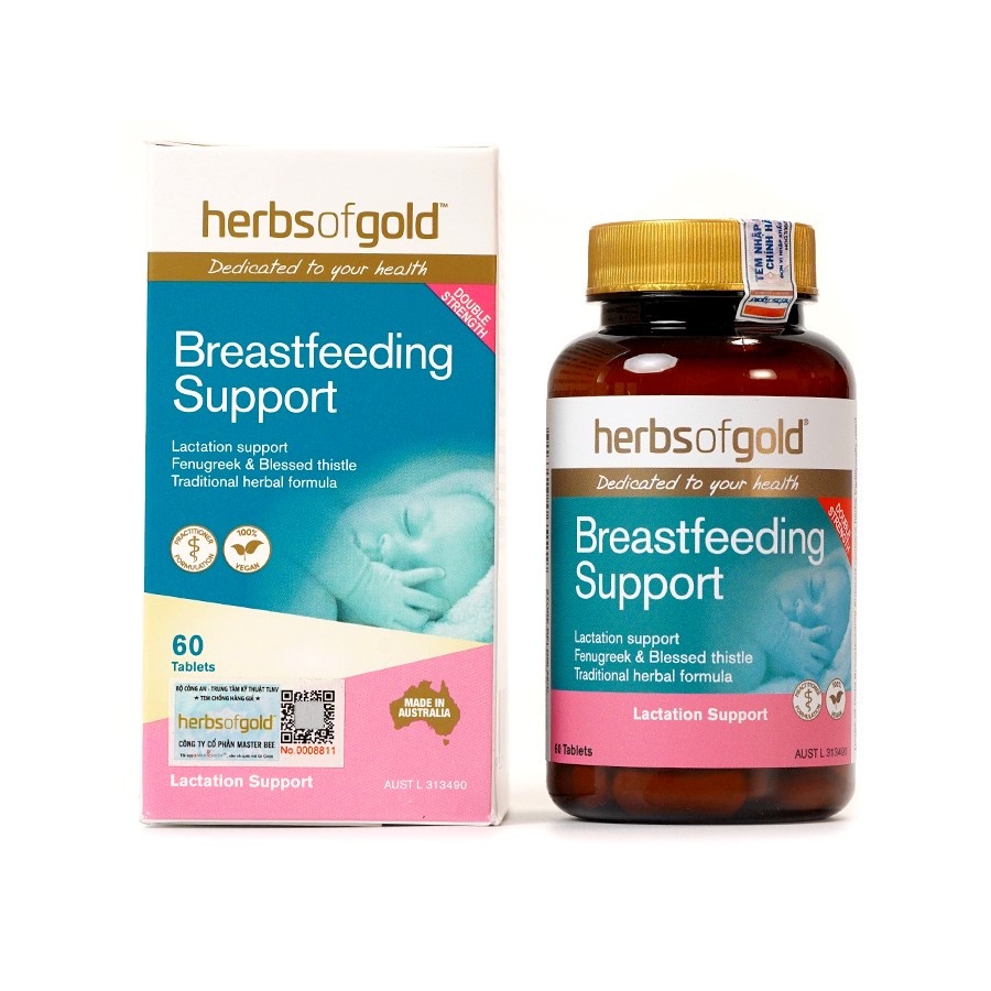 Viên uống Herbs of Gold Breastfeeding Support hỗ trợ lợi sữa cho phụ nữ sau sinh