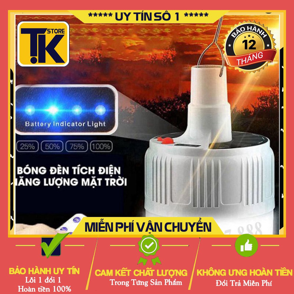 [Hàng Loại 1] Đèn LED tích điện-Đèn năng lượng mặt trời công suất 100W -5 chế độ sáng-có điều khiển từ xa [Den Led] . .