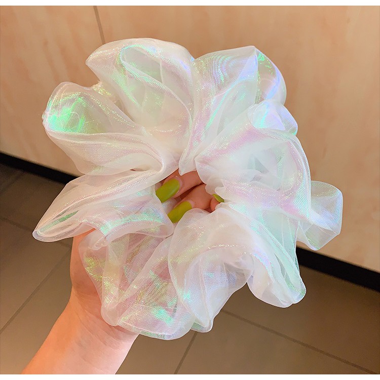 S03 Cột tóc vải scrunchies ánh kim cực xinh