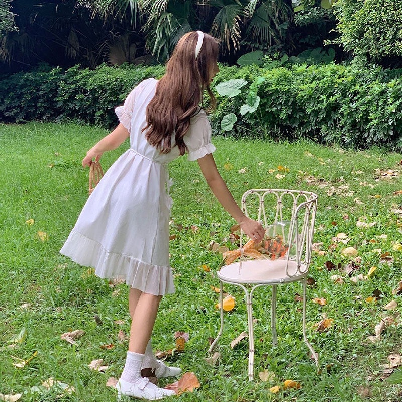 Đầm trắng YEYA tay phồng phong cách thời trang pháp dành cho nữ