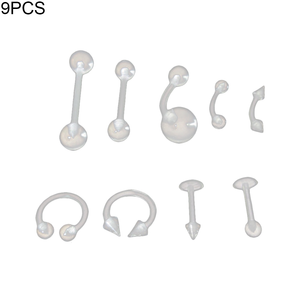 Set 6/9 Khuyên Xỏ Cơ Thể Trong Suốt Thời Trang