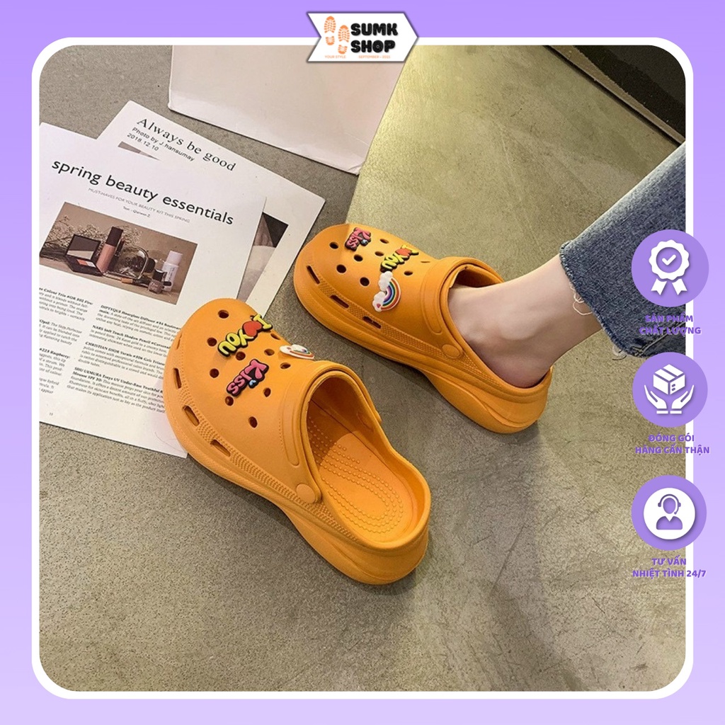 Dép Cross cực cute, chất liệu cao su non đi êm chân, có đính sticker siêu đáng yêu😍