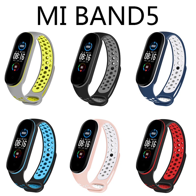 Mi Smart Band 6 strap Dây đeo thay thế bằng silicon màu trơn cho Xiaomi Mi Band 5 Band5 strap