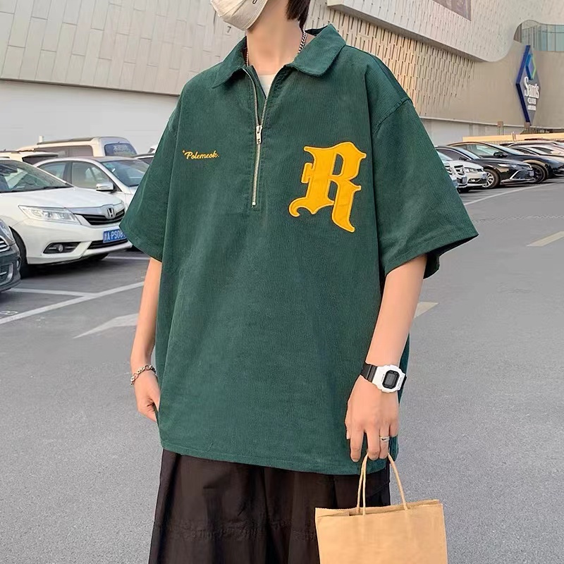 Áo Polo Nam Tay Ngắn Thời Trang Hàn Quốc Sành Điệu Cho Nữ Fashion Bigsize Simple áo Phông nam Dây Kéo áo thun Unisex From Rộng