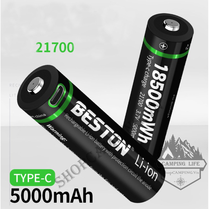 Beston Pin 21700 lithium sạc cổng sạc Type-c 5000mAh 77C-50