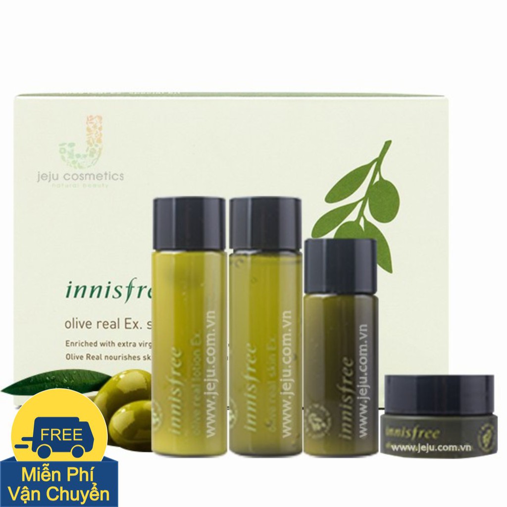 [Thanh lí giá sĩ]Bộ Dưỡng Cho Da Khô Innisfree Olive Real Ex. Special Kit