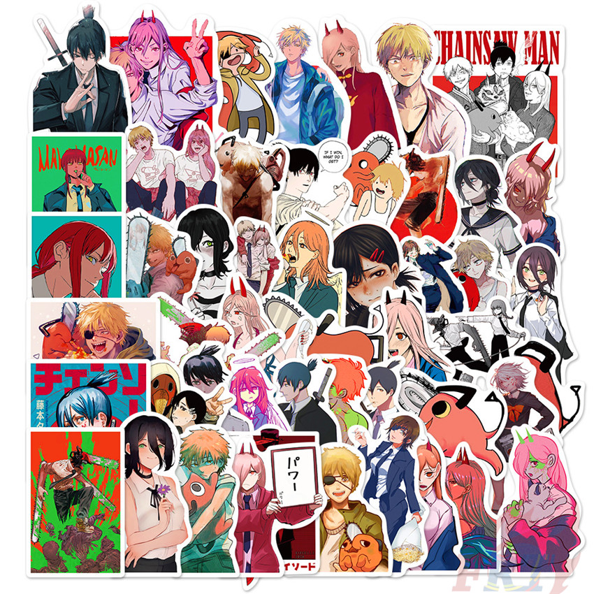❉ Chainsaw Man Series 02 - Anime Pochita Stickers ❉ 50Pcs/Set DIY Fashion Mixed Luggage Laptop Skateboard Doodle Stickers