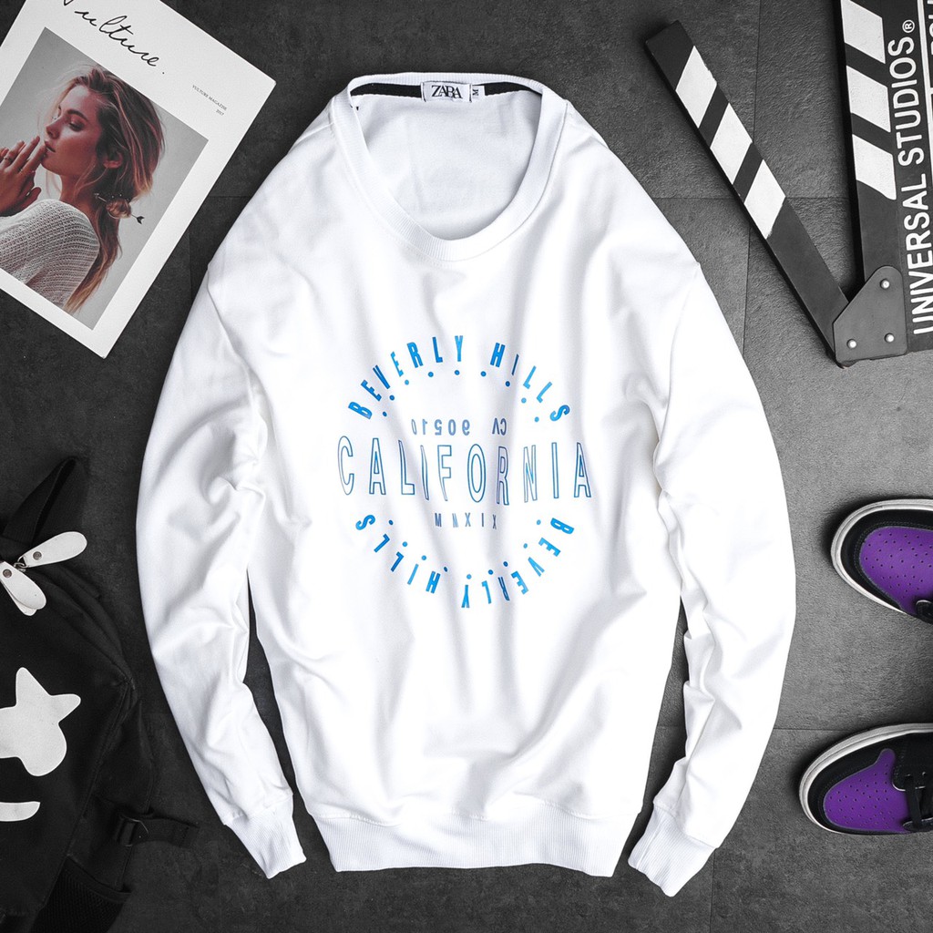 Áo sweater/ áo nỉ dài tay nam nữ phối chữ cá tính
