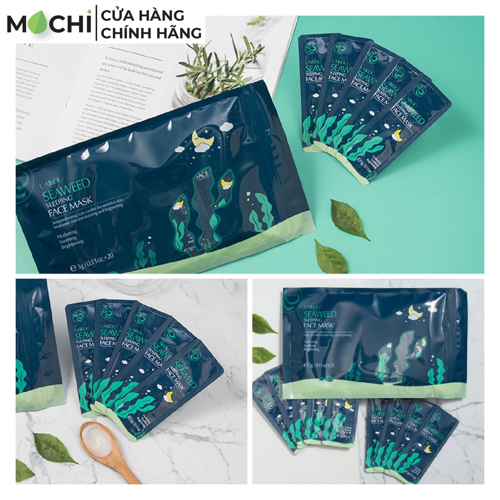 Mặt Nạ Ngủ Tảo Biển Dưỡng Trắng Da Cấp Ẩm Ngừa Mụn Mask Rong Biển Seaweed Laikou Nội Địa MOCHI SHOP Nha Đam Lô Hội