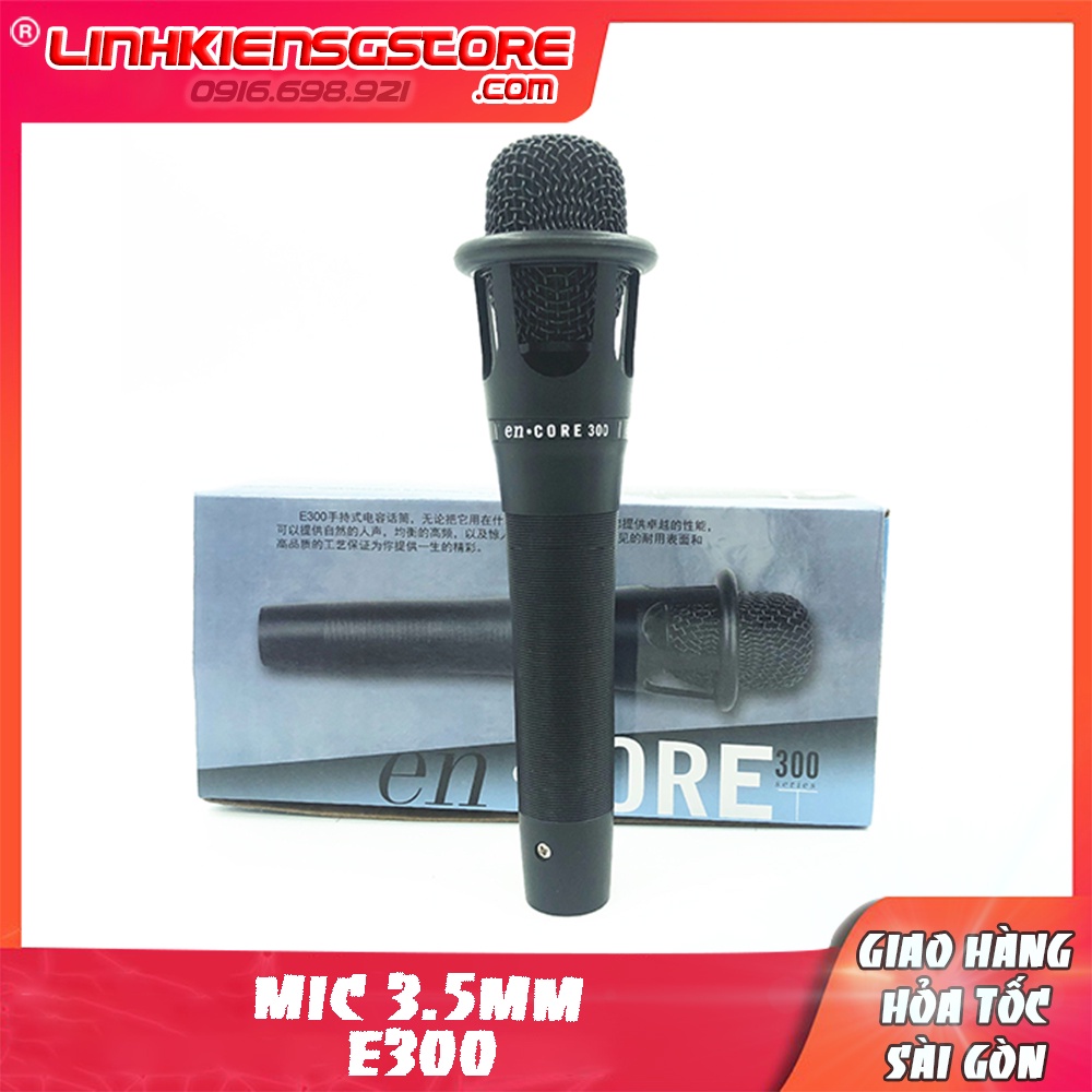 Micro cầm tay E300 có dây cho điện thoại máy tính bảng dùng để ghi âm hát karaoke livestream jack cắm 3.5mm