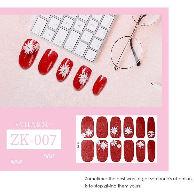 Bộ 12 Miếng Dán Móng Tay Màu Gradient Chống Thấm Nước Thời Trang