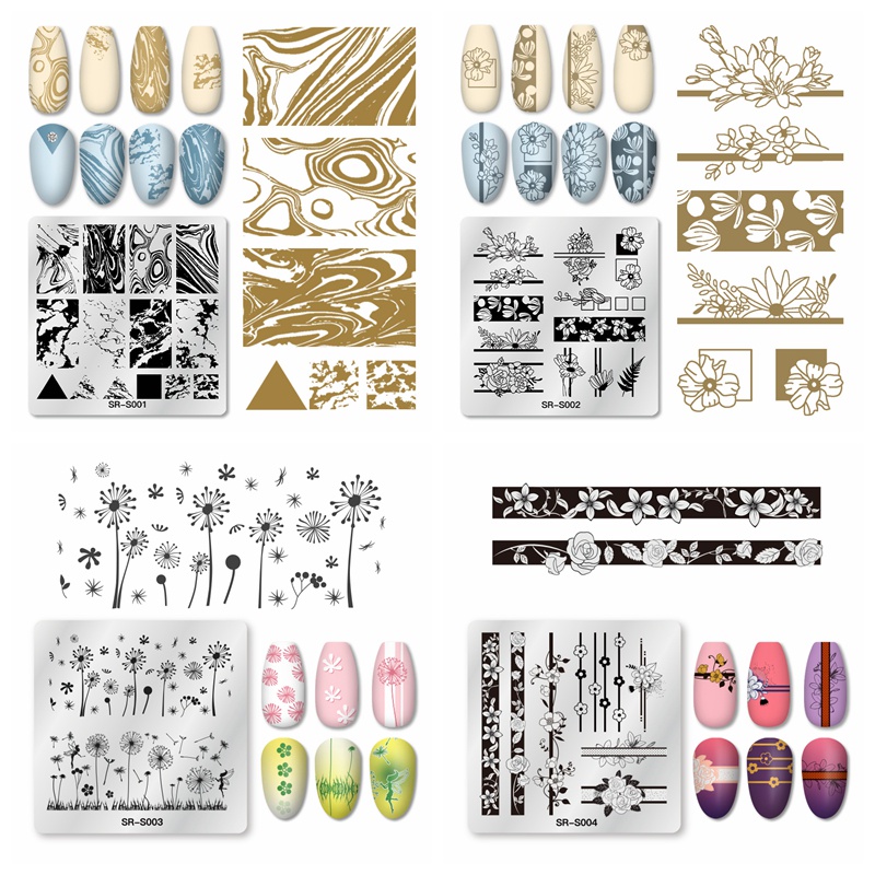 Tấm Khuôn In Trang Trí Móng Tay Nghệ Thuật MTSSII Thép Không Gỉ Chuyên Dụng