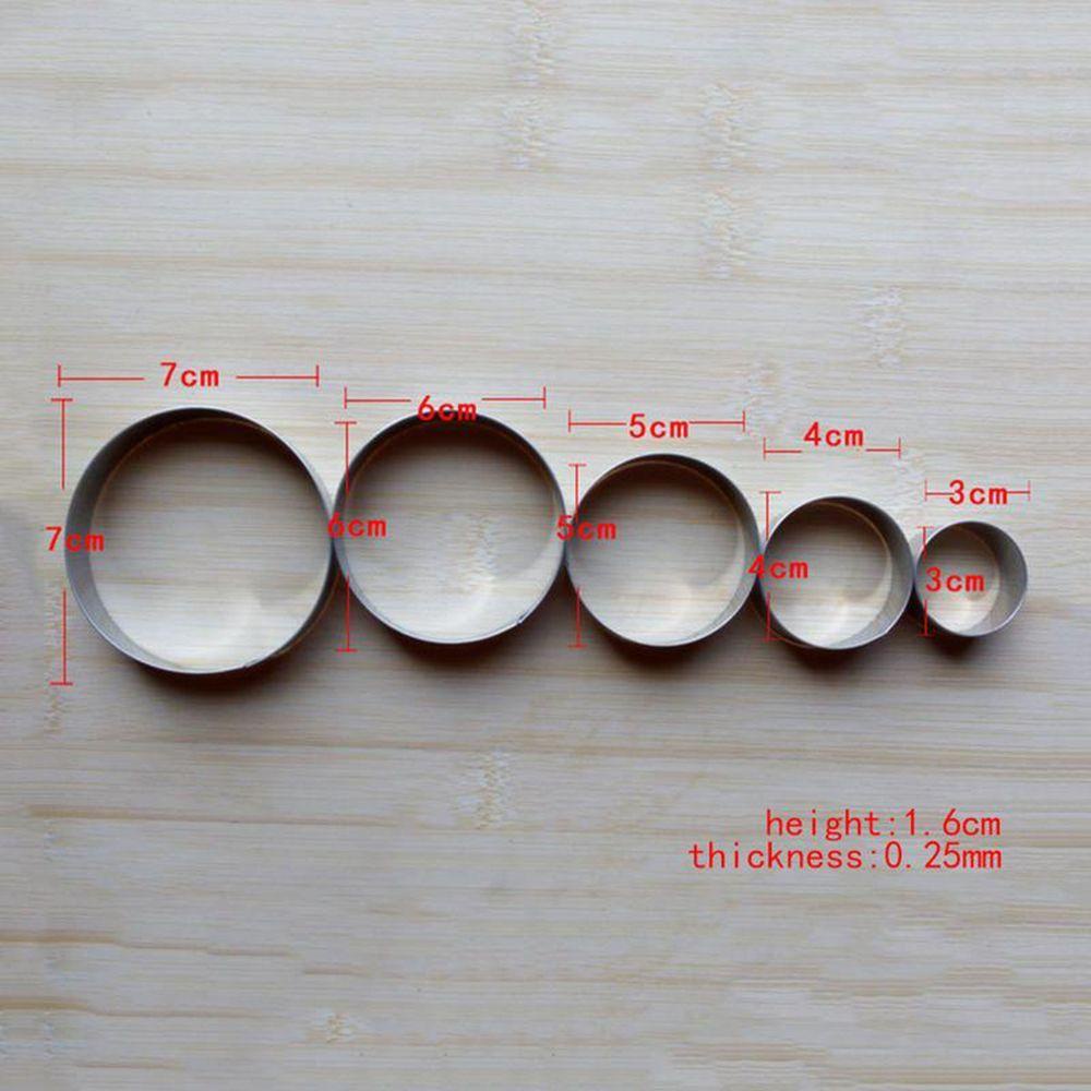 Bộ 5 Khuôn Cắt Bánh Quy Hình Tròn Nhiều Tầng DIY