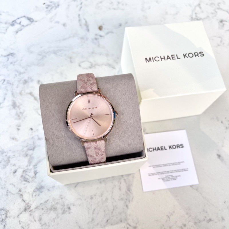Đồng hồ nữ MICHAEL KORS chính hãng dây da logo cá tính model MK7130 và MK7128
