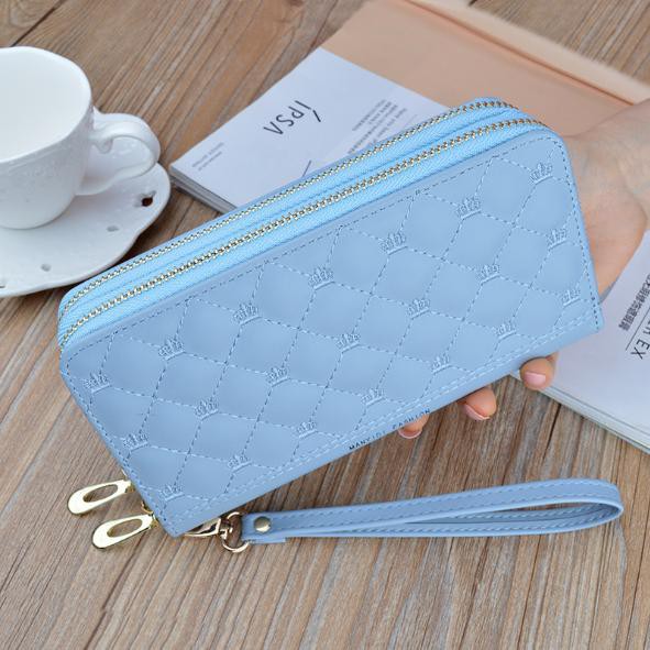 Ví nữ cầm tay hai khóa kéo trần trám BAG U VTT126