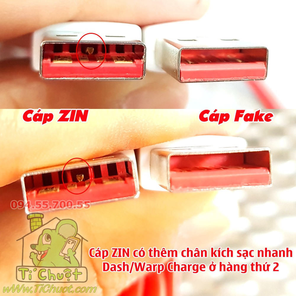 [ZIN THEO MÁY] Cáp OnePlus Type-C Sạc Nhanh Warp / Dash Charge 7 pin