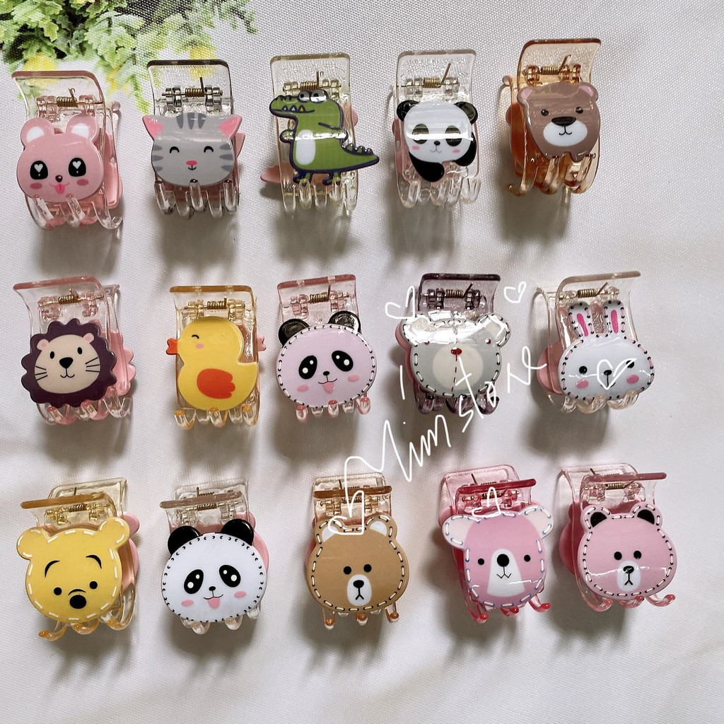 Kẹp tóc càng cua 5 RĂNG mèo kitty TÍM STORE phụ kiện búi tóc 5R charm dễ thương