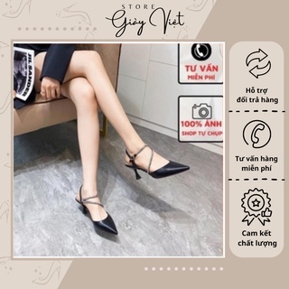 Giày cao gót hậu đính đá gót xinh 7p mã n20 hot