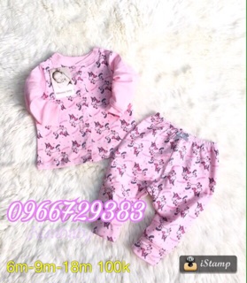 Bộ cotton zip cài giữa Momma