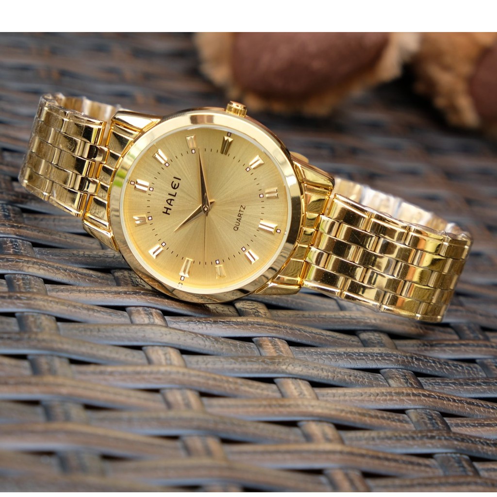 Đồng Hồ Nam Nữ HALEI H1 Khung Thép Mạ Vàng Cao Cấp Lịch Lãm Sang Trọng [SALE GIÁ SỐC] | BigBuy360 - bigbuy360.vn