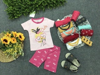 Set 4 bộ tay ngắn bé gái