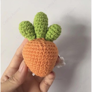 Móc khoá củ cà rốt ú nu handmade bằng len