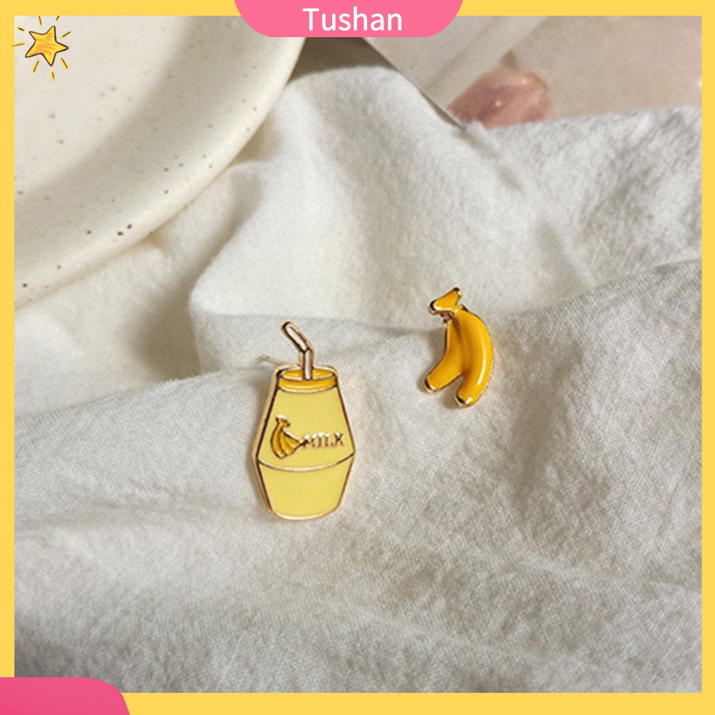 Khuyên Tai Nữ Hình Hộp Sữa Chuối Vui Nhộn