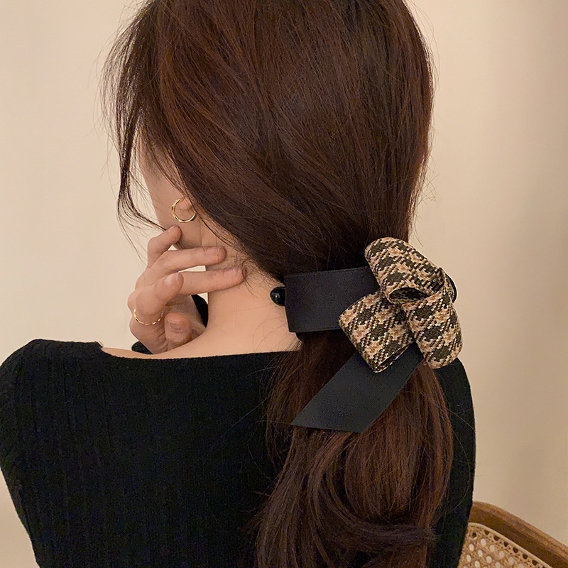 Kẹp Tóc Màu Đen Thiết Kế Dạng Dọc Kẹp Hình Bướm Dành Cho Nữ