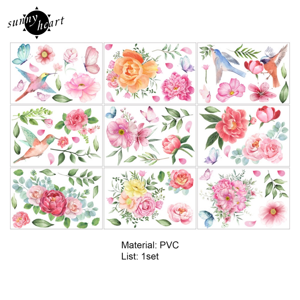 Sunnyheart Miếng Dán Cửa Sổ Màu Sắc Tươi Sáng Không Mùi Trang Trí Nhà Cửa