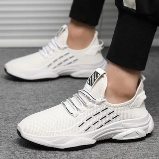 Giày Nam Giày Thể Thao Sneaker Giá Rẻ Vải Dệt Đế Cao Su Phong Cách Trẻ Trung - 2 Màu Đen Trắng - 033