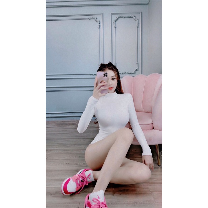 BodySuit Cổ lọ tay dài ôm body gợi cảm - Bodysuit tay dài sexy - mẫu mới siêu hot