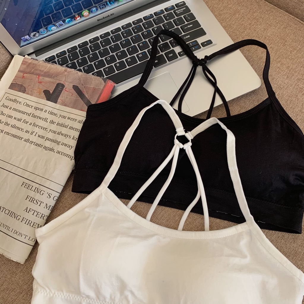 Áo Tank Top Có Mút Nâng Ngực Dây Chéo Lưng Thời Trang Mùa Hè Trẻ Trung Cho Nữ