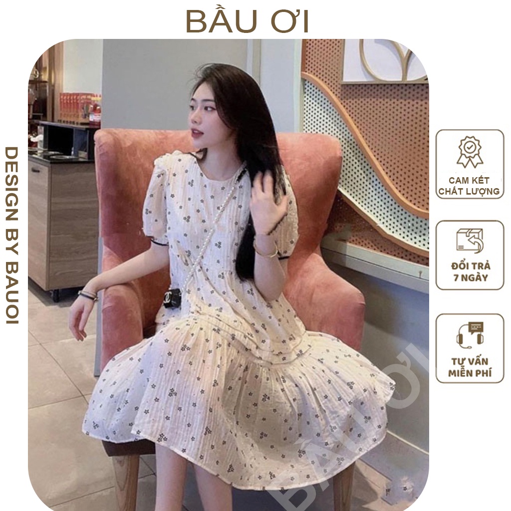 [BAUOI V05] ĐẦM BẦU CÔNG SỞ HÀNG THIẾT KẾ HỌA TIẾT HOA ĐEN ĐẸP SANG CHẢNH ĐI LÀM ĐI CHƠI ĐI TIỆC ĐỂU ĐẸP - VÁY BẦU XINH