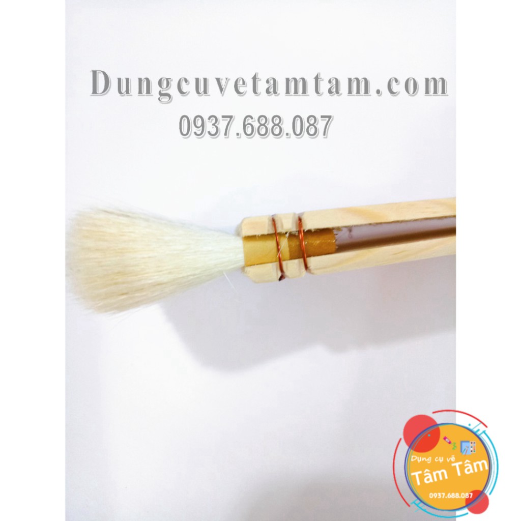 [ TÂM TÂM ]-Cọ bản lông dê Mont marte/Mont marte Goat Hair Pine Wood Brush bán lẻ theo size - []