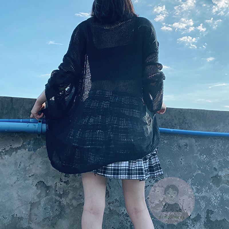 Áo Sweater Dệt Kim Tay Dài Dáng Rộng Màu Trơn Thời Trang Cho Nữ