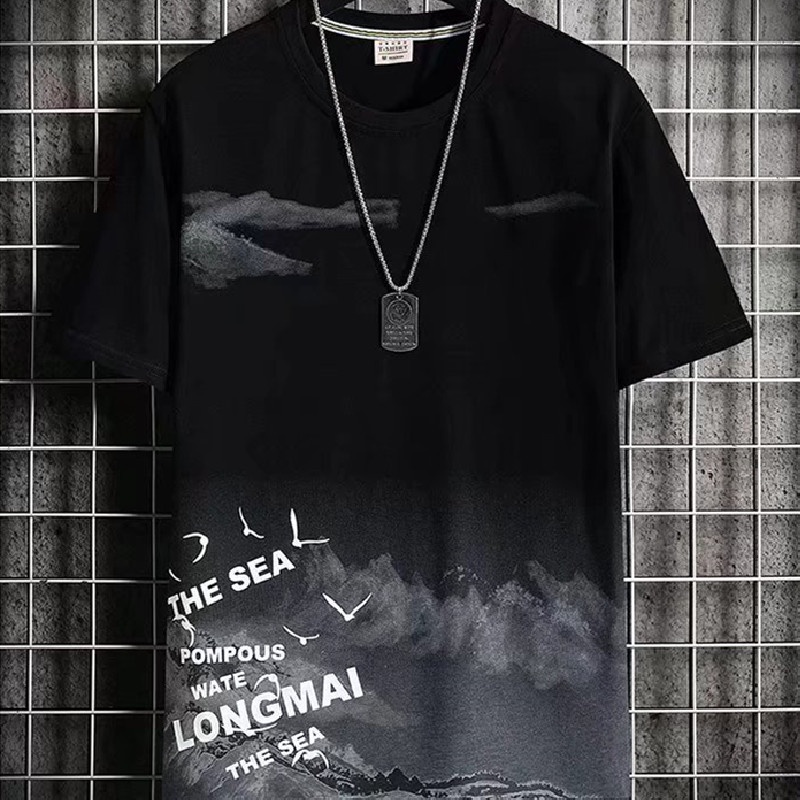 Áo Thun Tay Ngắn Dáng Rộng In Họa Tiết Phong Cách Hip Hop Hàn Quốc Cá Tính Cho Nam