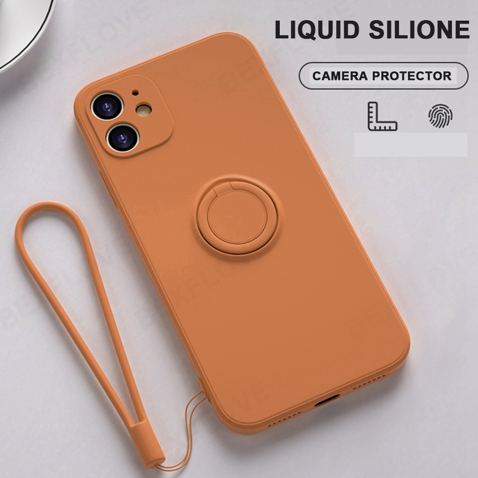 Ốp Điện Thoại Silicon Có Giá Đỡ Từ Tính Và Dây Đeo Cho iPhone 14 13 12 11 Pro MAX Mini X XS MAX XR 6 6S 7 8 Plus 12Pro 13Pro