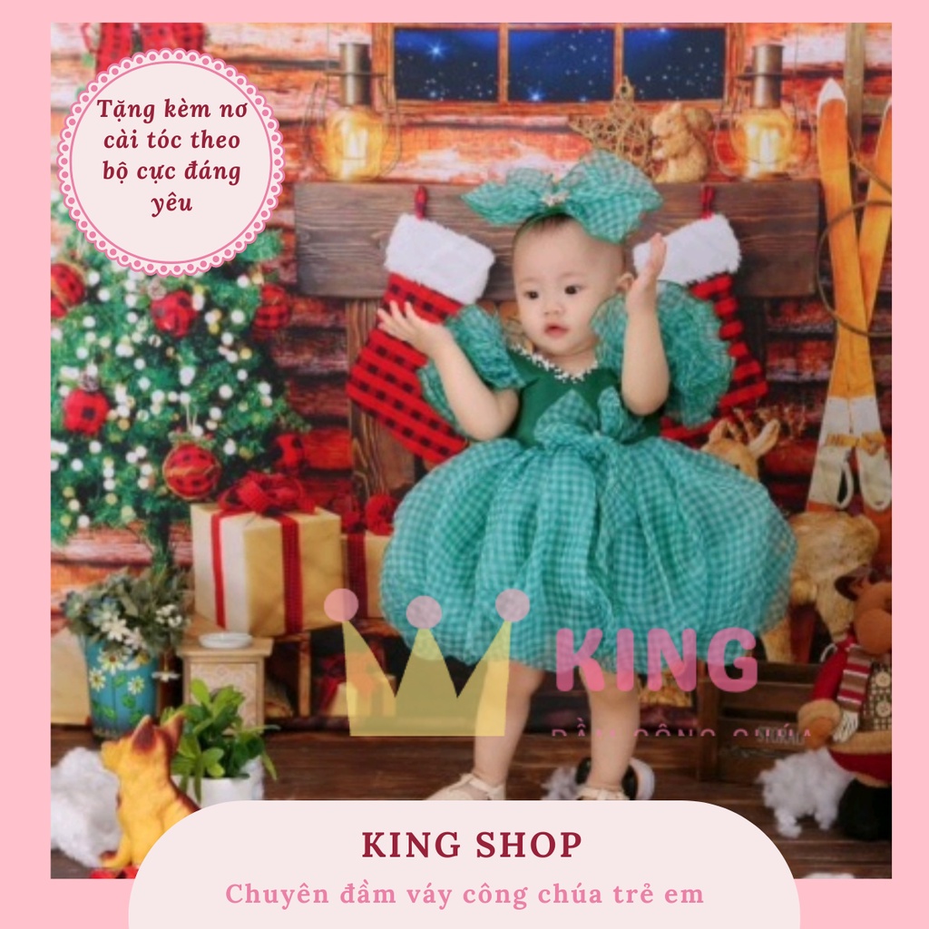 Váy Công Chúa Tùng Bí Ca Rô Đủ màu Cao Cấp, Đầm Thiết Kế Tặng Kèm Cài Cho Bé Gái Tùng Siêu Phồng