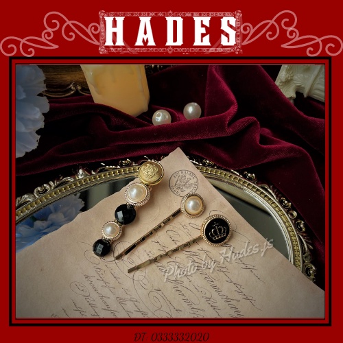 Kẹp tóc ngọc trai nhân tạo tiểu thư set 3 cái - cặp mái sang trọng hàn quốc phụ kiện tóc Hades.js