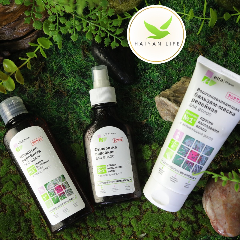 Bộ sản phẩm dầu gội kích thích m.ọ.c tóc Ngưu Bàng Elfa Pharm Ba Lan 200ml